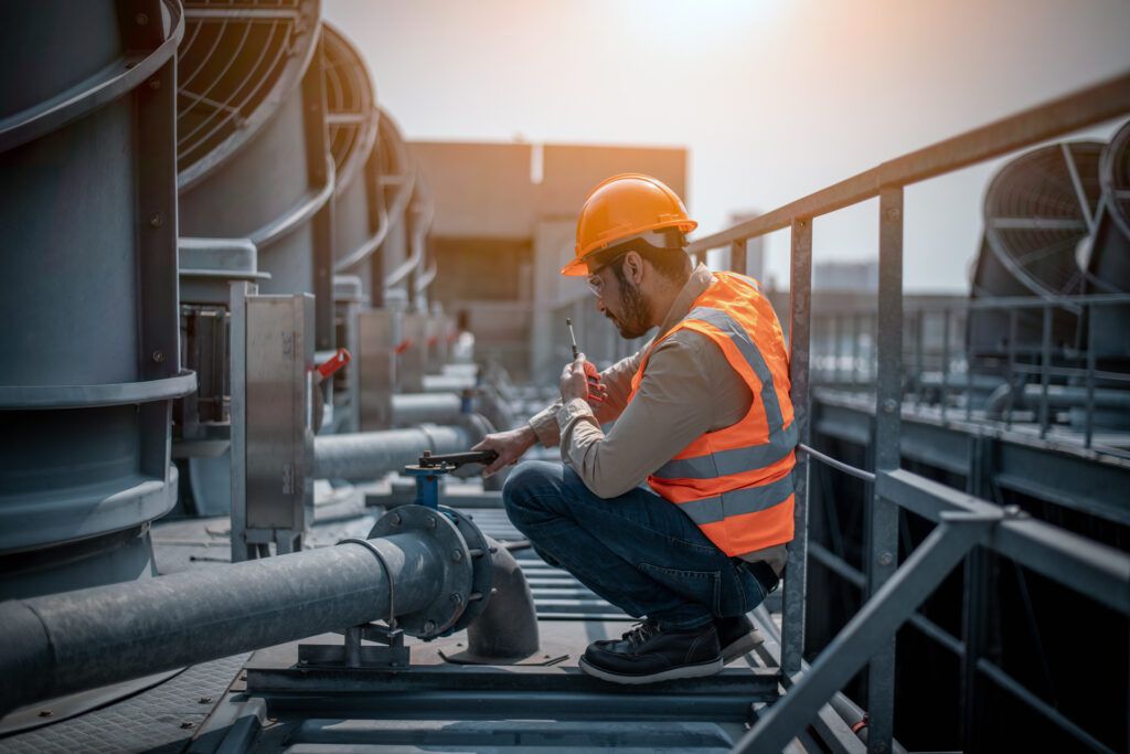 Technician on rooftop